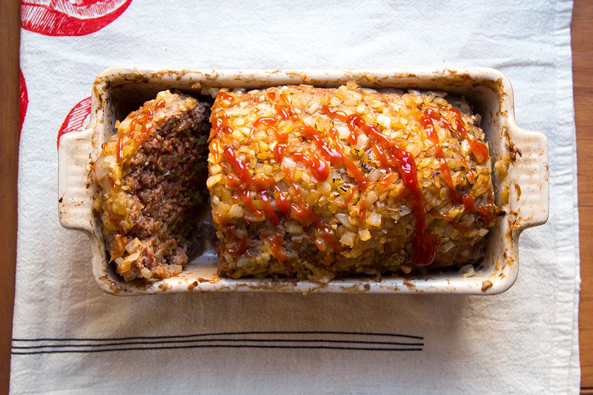 The secret to making a light meat loaf is to handle it as little as possible. Get the recipe for <a href="https://www.saveur.com/article/Recipes/Meat-Loaf/">Meat Loaf</a>
