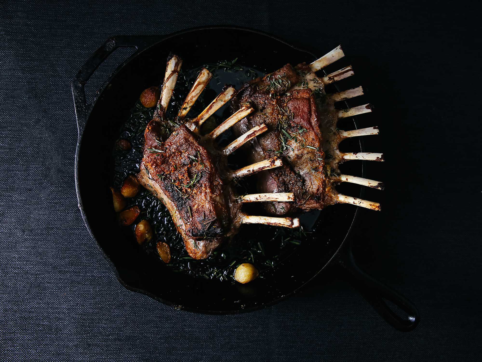 The classic presentation for a roasted rack of lamb calls for frenching the meat—removing the layer of muscle and fat that extends to the end of the rib bones. Get the recipe for <a href="https://www.saveur.com/rack-of-lamb-with-rosemary-and-thyme-recipe/">Rack of Lamb</a>