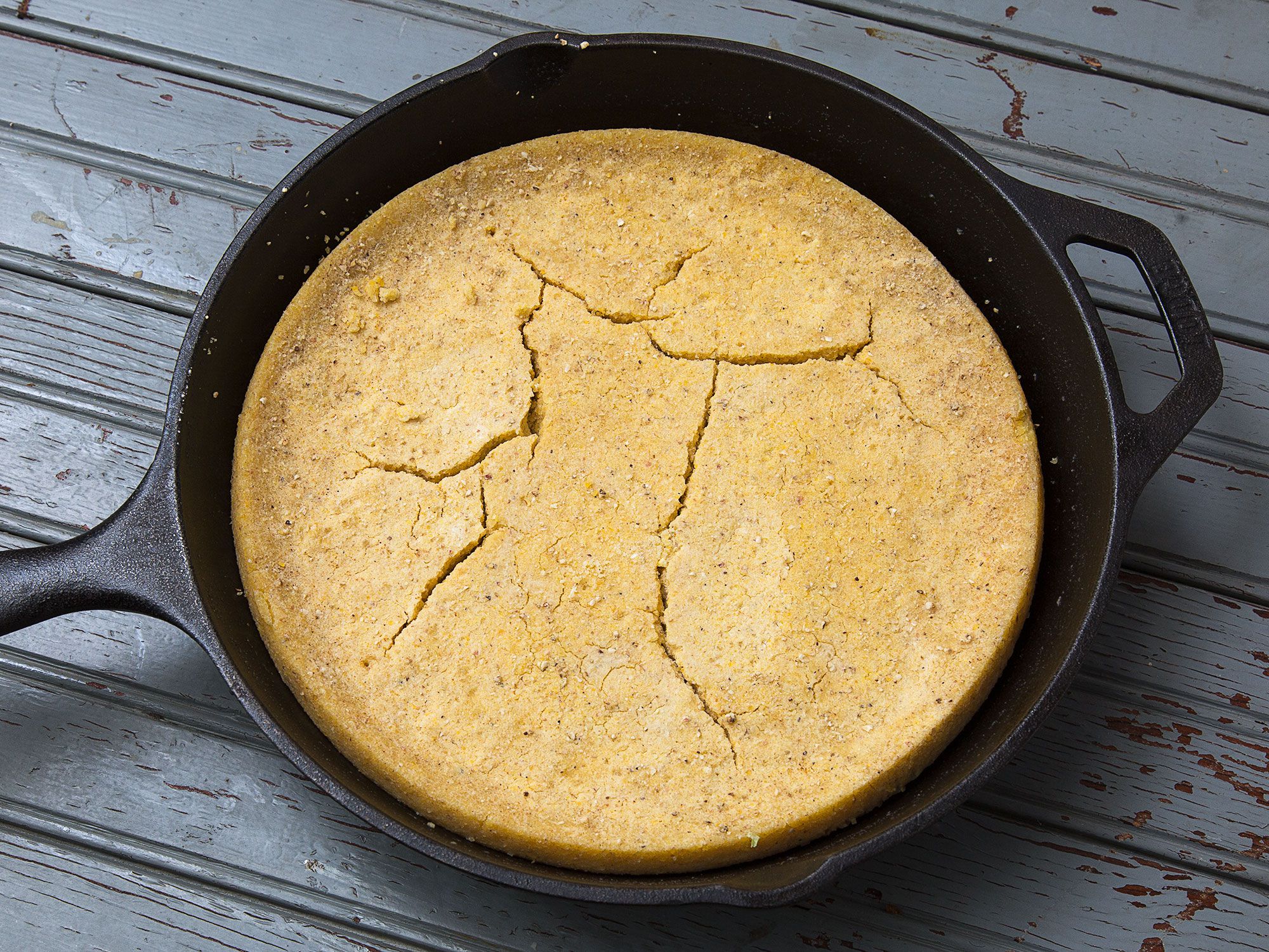 Cornbread the old-old-fashioned way, without any sweetener, dairy, or eggs. Get the recipe for <a href="https://www.saveur.com/skylight-inn-cornbread-recipe/">Skylight Inn's Old School Cornbread</a>