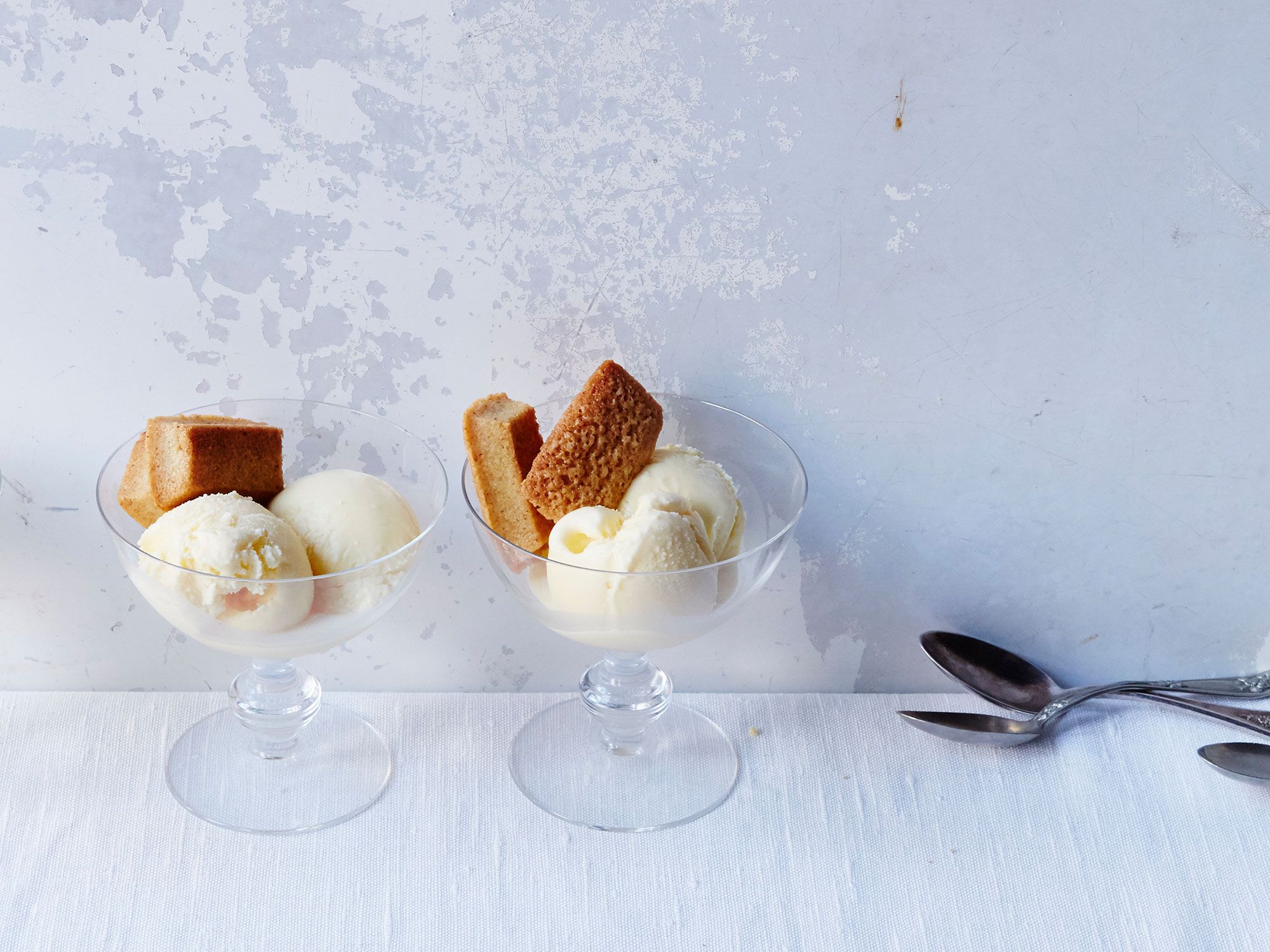 Chef Justin Devillier's financiers are larger than their French counterparts, making them perfect for breaking apart and dunking in <a href="https://www.saveur.com/sea-salt-ice-cream-recipe">Sea Salt Ice Cream</a>. Get the recipe for <a href="https://www.saveur.com/cornbread-financiers-recipe">Cornbread Financiers</a>