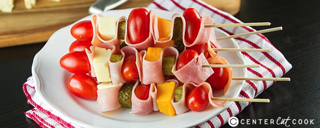 Cheddar and Ham Skewers