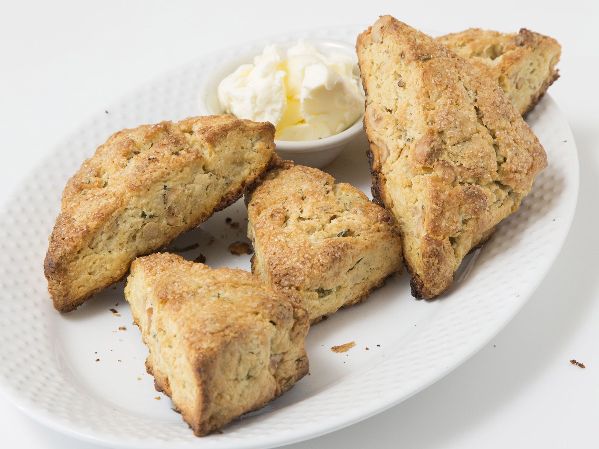 Einkorn flour adds a sweet touch to the caramel-like taste of toasted hazelnuts in this scone. Serve with clotted cream as a traditional high tea snack. Get the recipe for <a href="http://www.saveur.com/honeycomb-einkorn-scones-with-hazelnuts-and-rosemary">Honeycomb-Einkorn Scones with Hazelnuts and Rosemary</a>