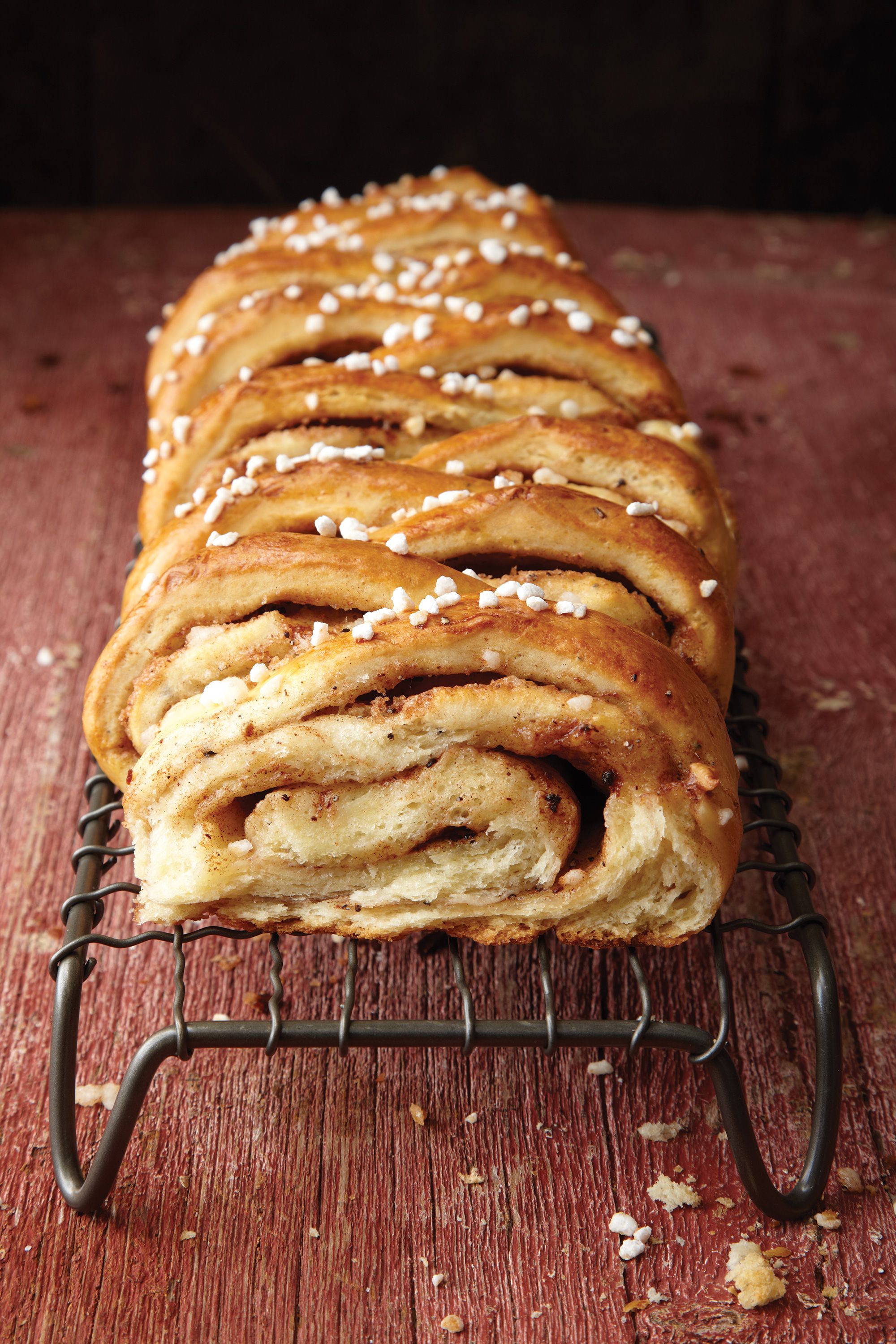 Get a <em>fikasugen</em> (a <em>fika</em> craving) for proper Swedish coffee snacks like this cinnamon-cardamom bread. The yeasty cardamom-spiced dough is cut into a decorative pattern before baking. Get the recipe for <a href="https://www.saveur.com/article/recipes/swedish-cinnamon-and-cardamom-bread/">Swedish Cinnamon-and-Cardamom Bread</a>