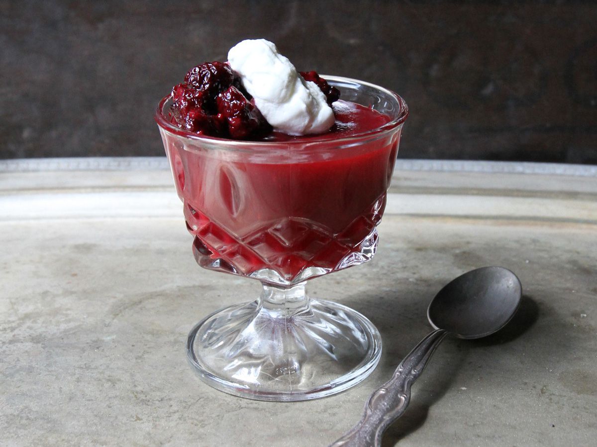 This sweet pudding-like dessert from Sickles Market in Little Silver, New Jersey, gained popularity in the United Kingdom during the 17th century. You can discard the solids after straining the berries, but we love eating them on top of it along with freshly whipped cream. Get the recipe for <a href="https://www.saveur.com/sickles-blackberry-flummery-recipe/">Blackberry Flummery</a>