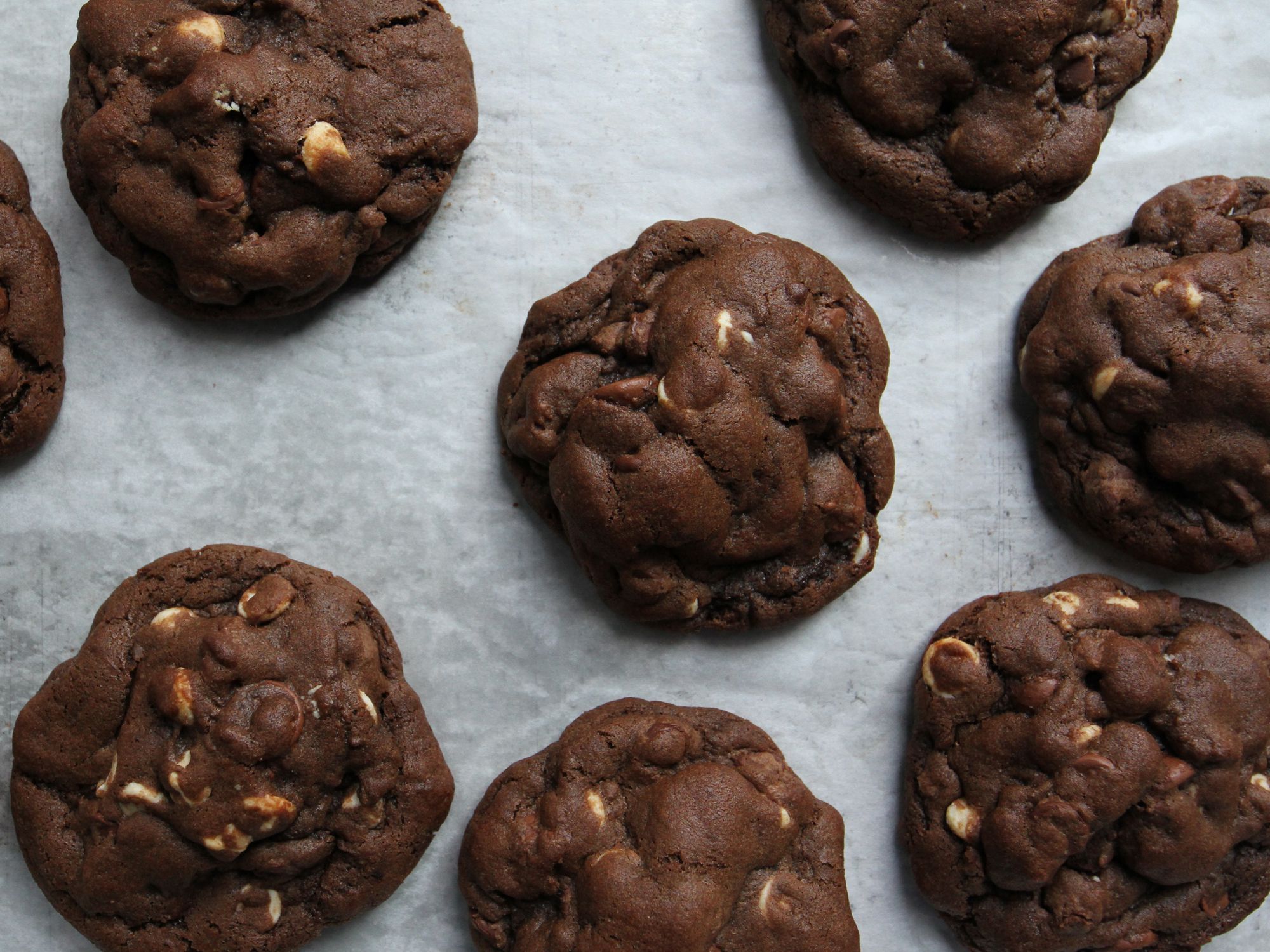 These rich, chocolate chocolate chip cookies are thick, chewy, and perfect with a cup of coffee. Get the recipe for <a href="http://www.saveur.com/chocolate-chocolate-chip-cookie-recipe">Chocolate Chocolate Chip Cookies</a>