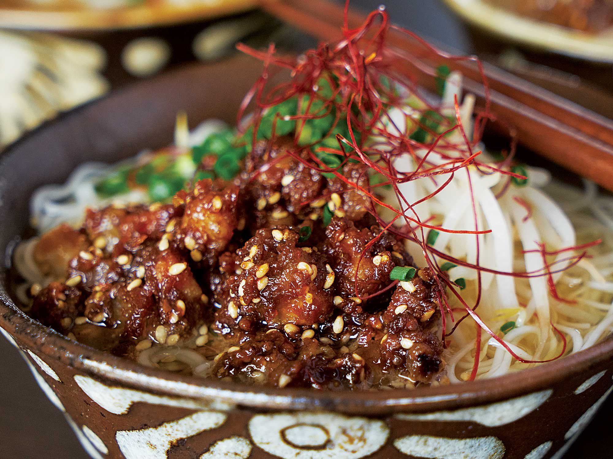 Red miso paste, more fermented than its blond counterparts, adds piquancy to pork belly cooked with brown sugar, mirin, and sesame seeds. Get the recipe for <a href="http://www.saveur.com/dashi-noodles-with-miso-coated-pork-belly-recipe">Noodles in Dashi with Miso-Coated Pork Belly</a>