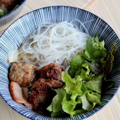 These tender pork meatballs in a savory broth are served family-style with thin rice noodles, crisp lettuce, and fresh herbs. Get the recipe for <a href="https://www.saveur.com/article/Recipes/Bun-Cha-Vietnamese-Pork-Meatball-Noodle-Salad/">Vietnamese Pork Meatball and Noodle Salad (Bun Cha)</a>
