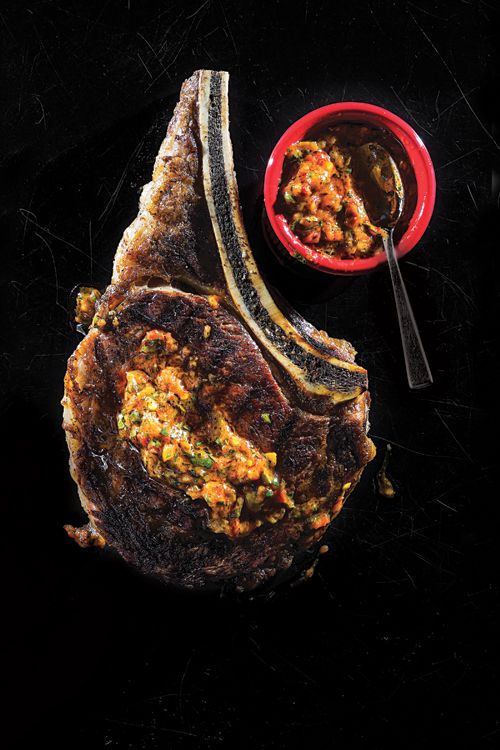 This dry-aged rib eye is made extra luxurious by basting it in rendered beef fat. Get the recipe for <a href="https://www.saveur.com/article/Recipes/Grilled-Rib-Eye-with-Sweet-Hot-Pepper-Sauce/">Grilled Rib Eye with Sweet-Hot Pepper Sauce</a>