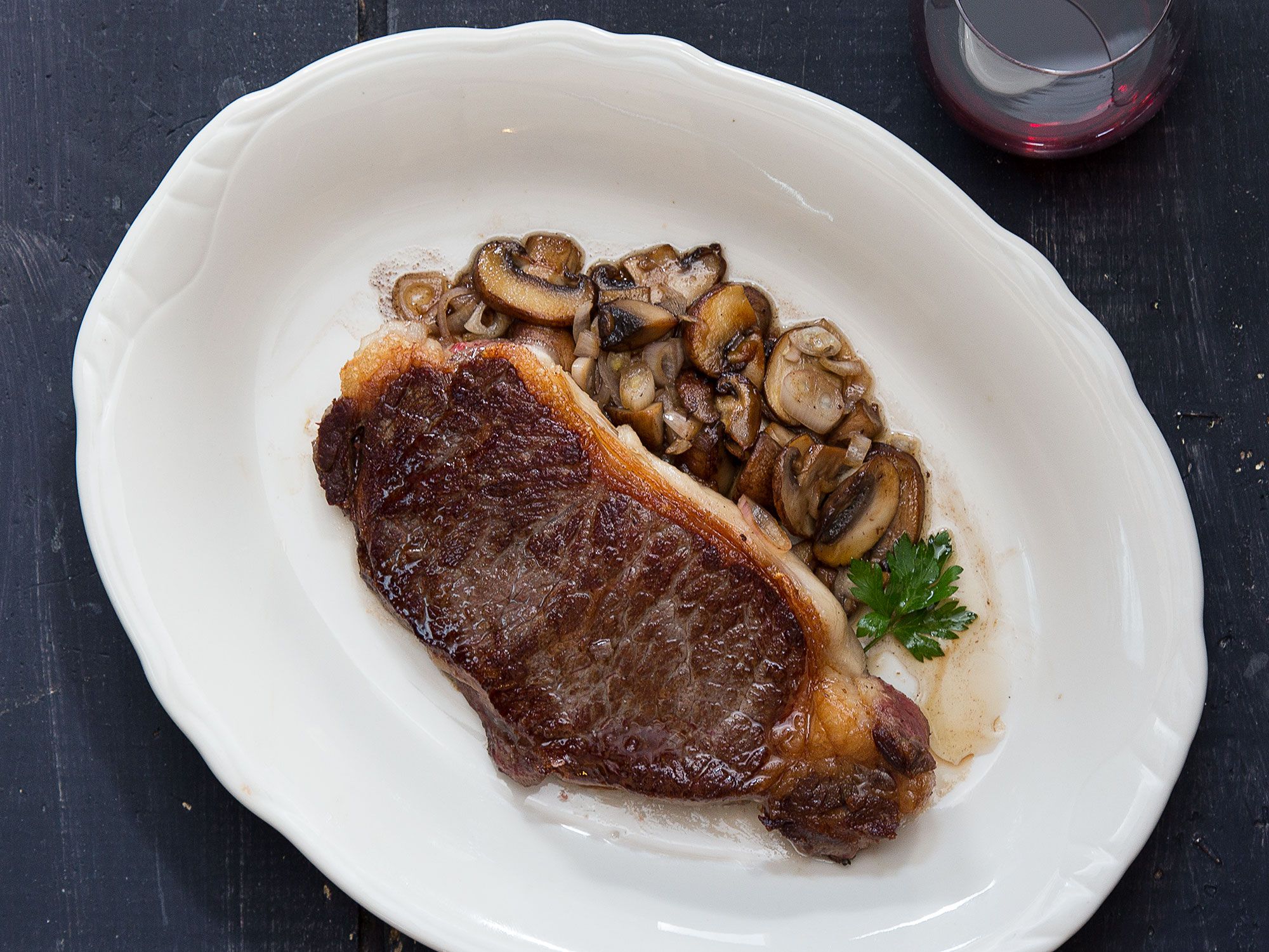 "Beef is excellently suited to Express-cookery, since it is delicious when it is served underdone," de Pomiane advises. Use a steak sliced no thicker than 1 inch to achieve a crispy crust and warm, pink center in a short cooking time. Get the recipe for<a href="http://www.saveur.com/minute-steak-adapted-from-cooking-in-10-minutes">Super-Quick Minute Steak</a>