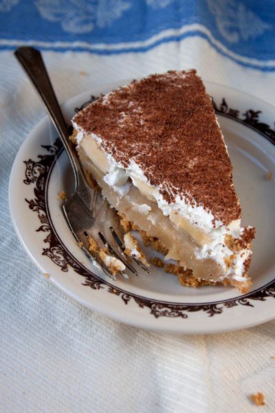 An irresistible British dessert, banoffee pie has its share of fanatics on this side of the pond, too. Banana slices, sticky toffee, and whipped cream are arranged in layers over a cookie-like crust, resulting in a dense, cool treat. Get the recipe for <a href="https://www.saveur.com/article/Recipes/Banoffee-Pie-Classic/">Banoffee Pie</a>