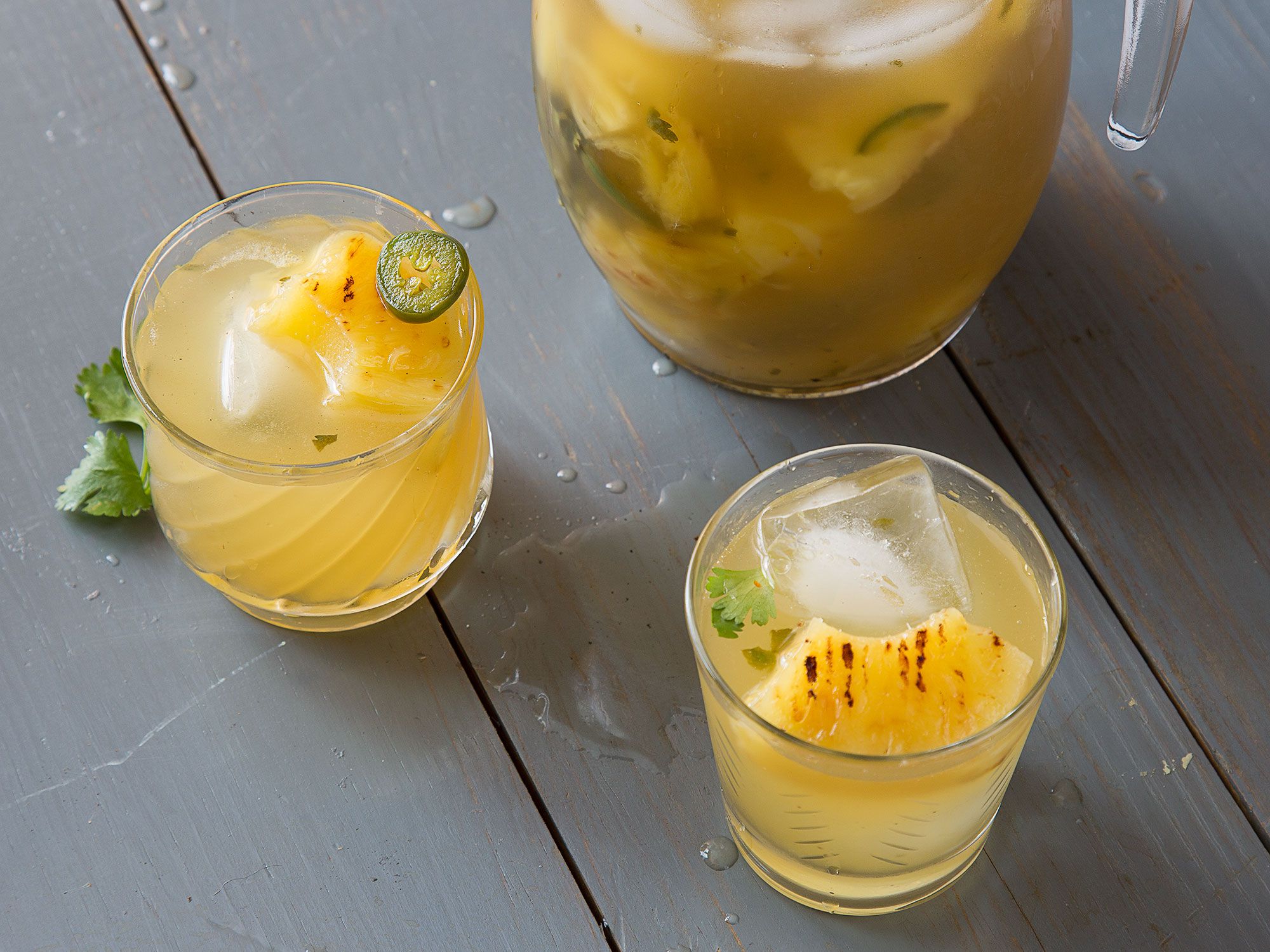 Made with mezcal, grilled pineapple, jalapeño, and lime, this take on the classic margarita is smoky, sweet, and spicy, with an herbaceous kick from cilantro. Get the recipe for <a href="http://www.saveur.com/article/recipes/Mezcal-Pineapple-Jalapeno-Margarita">Mezcal and Pineapple Margarita</a>