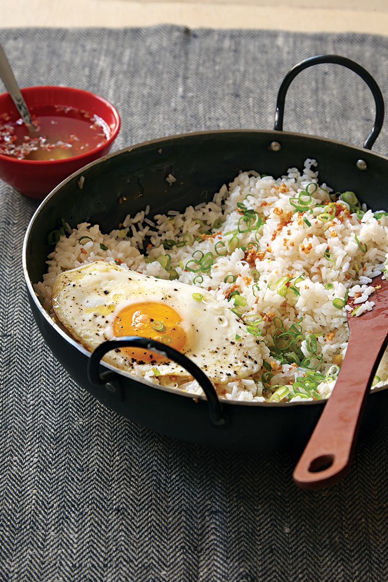 This garlicky rice is a popular breakfast dish in the Philippines and is delicious served with fried eggs and a drizzle of vinegar sauce. <a href="https://www.saveur.com/article/recipes/filipino-garlic-fried-rice-with-vinegar-sauce-sinangag/">Get the recipe for Filipino Garlic Fried Rice with Vinegar Sauce (Sinangag) »</a>