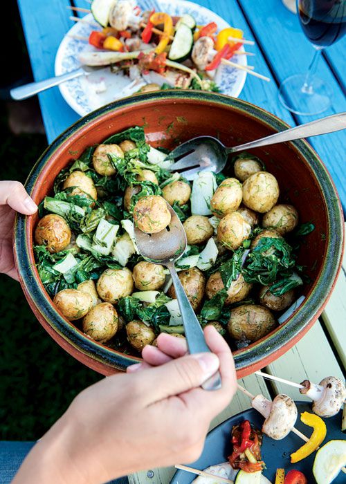 Dill-and-new-potato salad is an iconic summer food in Sweden. In this version, sautéed kohlrabi, fresh dill, and boiled potatoes are warmed in melted butter to make a simple side dish that's perfect for picnics and backyard barbecues. Get the recipe for <a href="https://www.saveur.com/article/recipes/potatissallad-med-kalrabbi-och-dill-kohlrabi-potato-salad/">Kohlrabi Potato Salad (Potatissallad med Kålrabbi och Dill)</a>