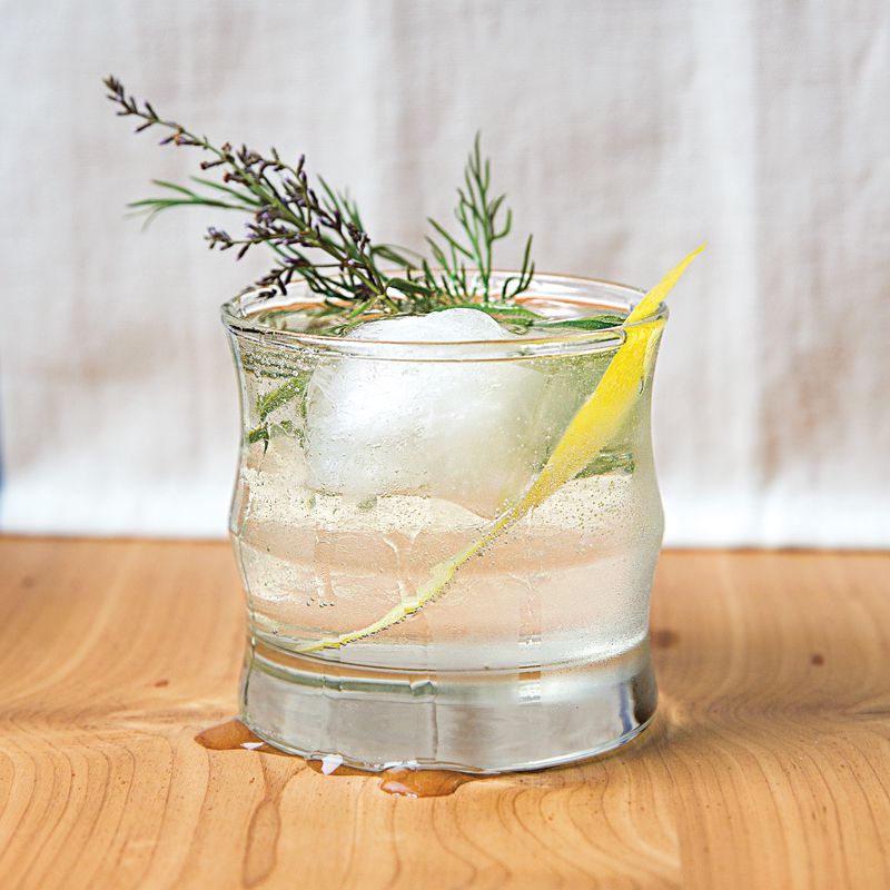 Navy strength gin adds explosion potency to drinks like this riff on the gin and tonic, which is spiked with dill pickle juice and garnished with citrusy verbena leaves. Get the recipe for <a href="https://www.saveur.com/article/recipes/dill-g-and-t-cocktail/">Dill Gin and Tonic</a>