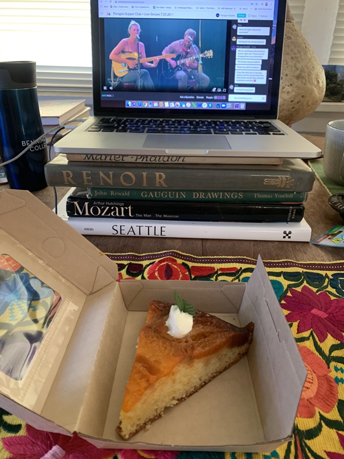Dessert was a Tuscan apricot tart.