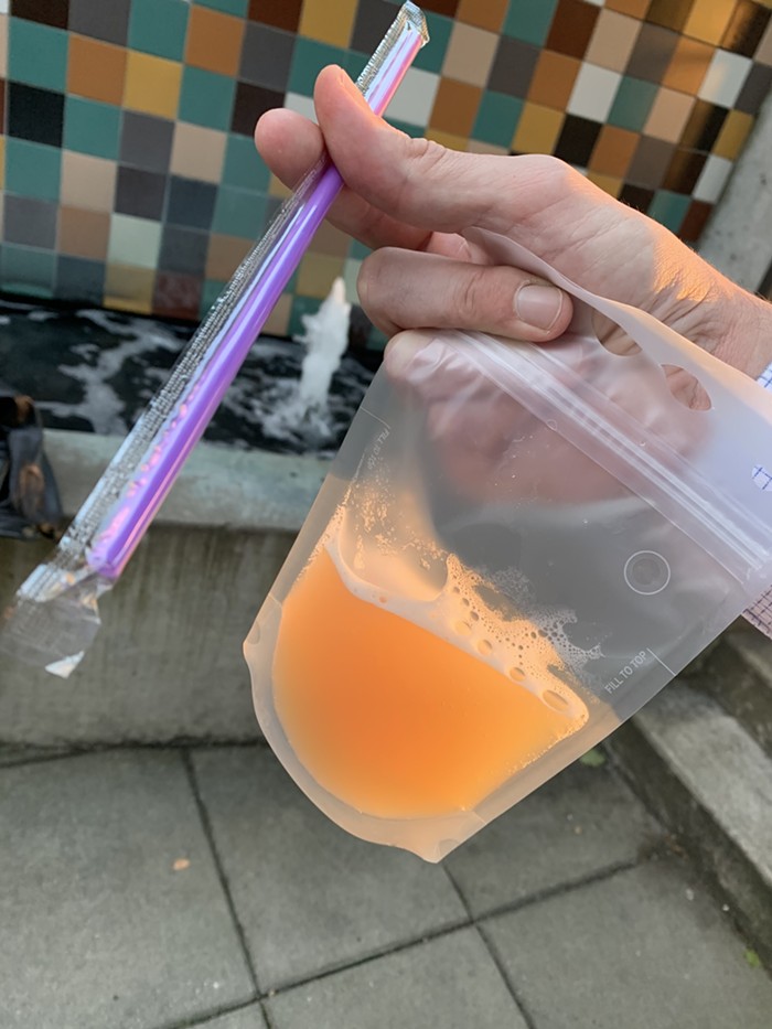 Theres a burbling fountain outside Poco where you can sit and wait for your drink to be made. Theres a burbling fountain outside Poco where you can sit and wait for your drink to be made.