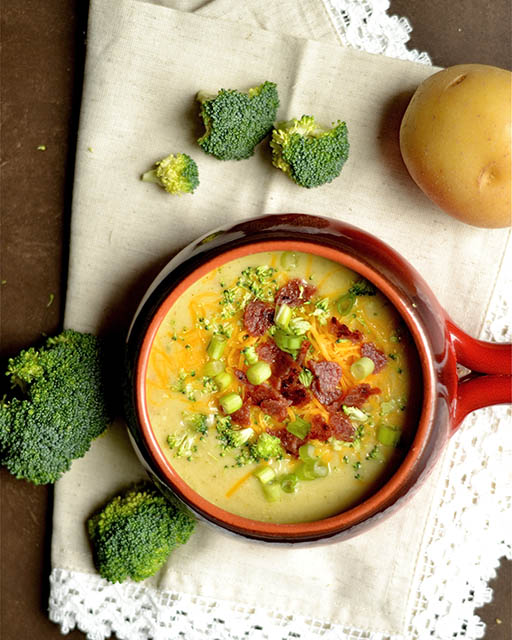 instant pot cheddar broccoli potato soup 2