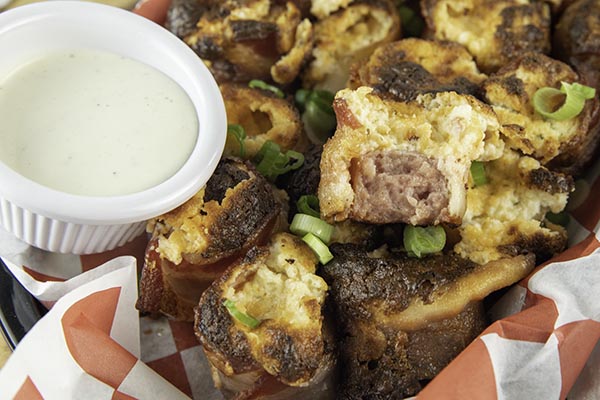 air fryer bacon wrapped kielbasa bites 2