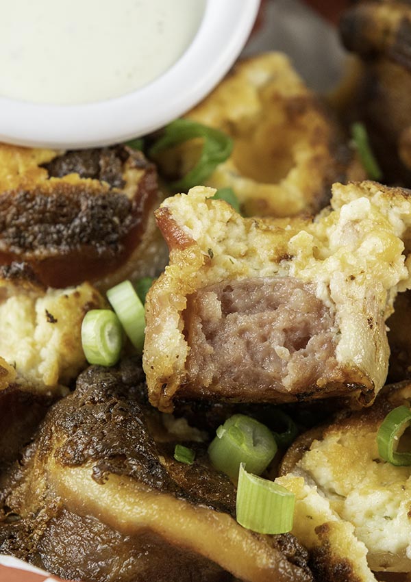 air fryer bacon wrapped kielbasa bites 5