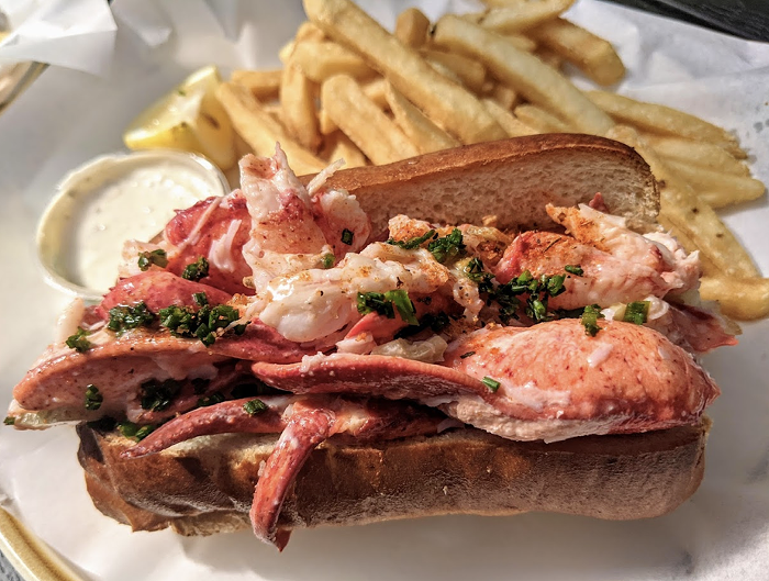 Maine-style lobster roll, served cold with mayo. Maine-style lobster roll, served cold with mayo.