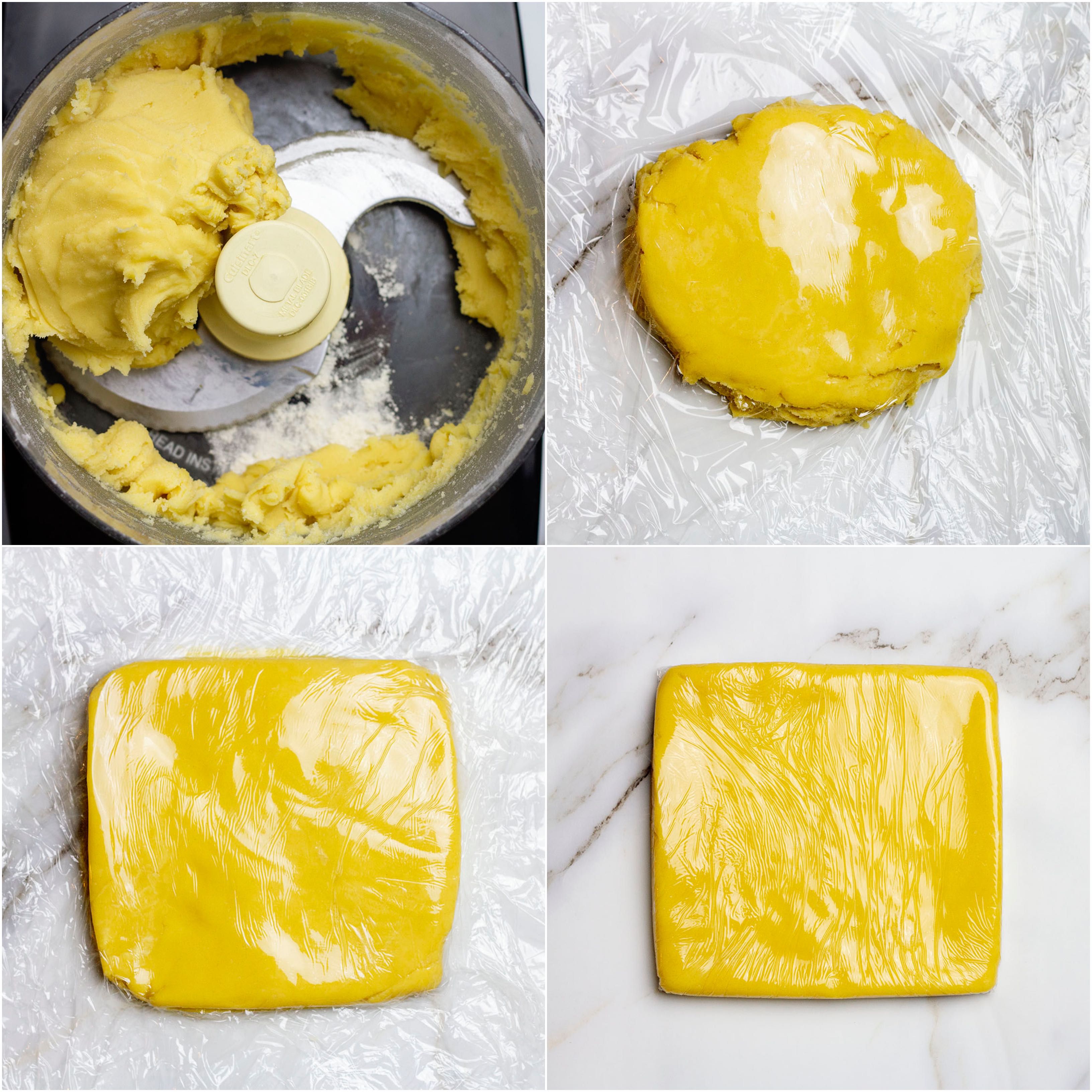 Collage of steps for making butter block for Hong Kong egg custard tarts