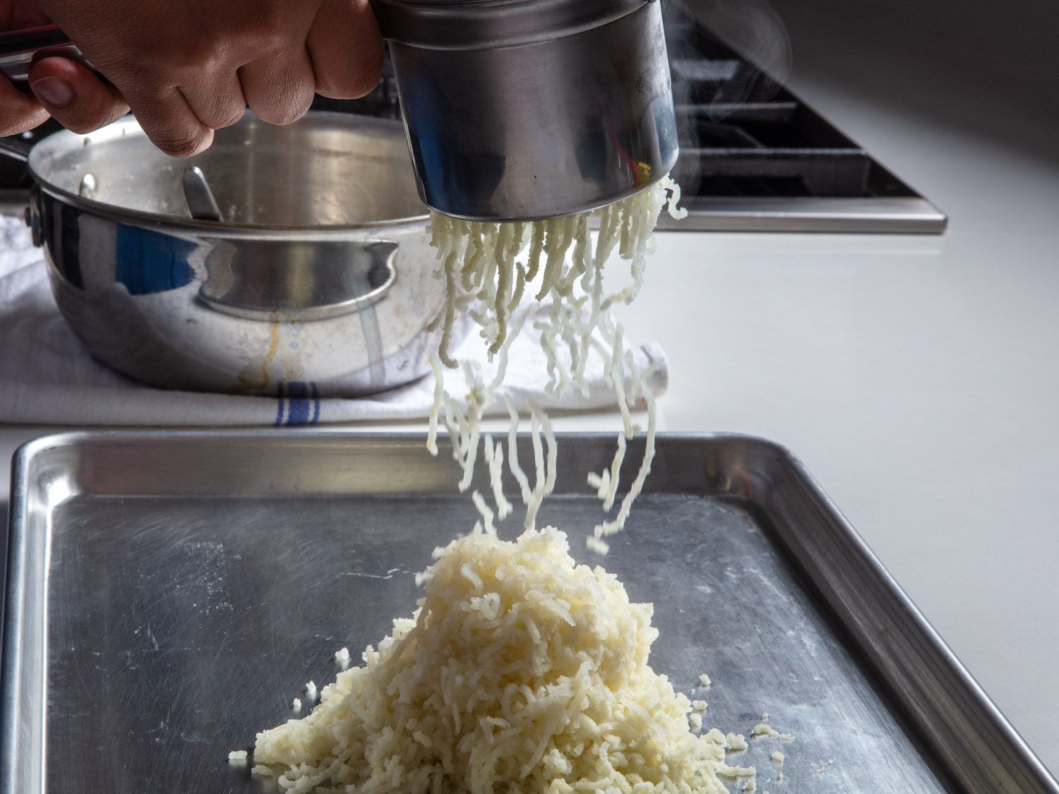 ricing potatoes