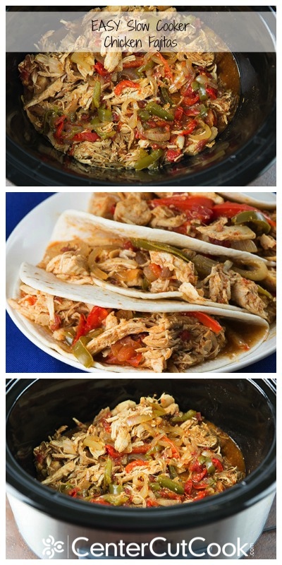Slow cooker chicken fajitas collage