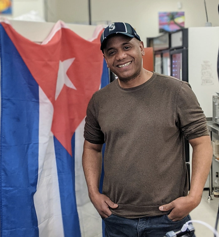 Chef Geo Rodriguez repping Cuba in his new takeout shop at 100th and Aurora. Chef Geo Rodriguez repping Cuba in his new takeout shop at 100th and Aurora.