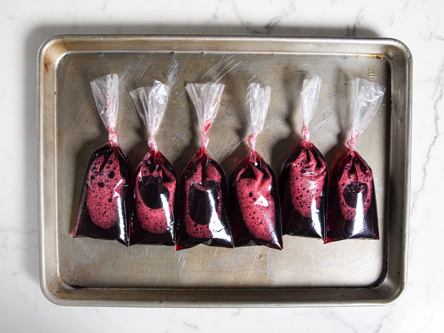 A tray of unforzen bolis