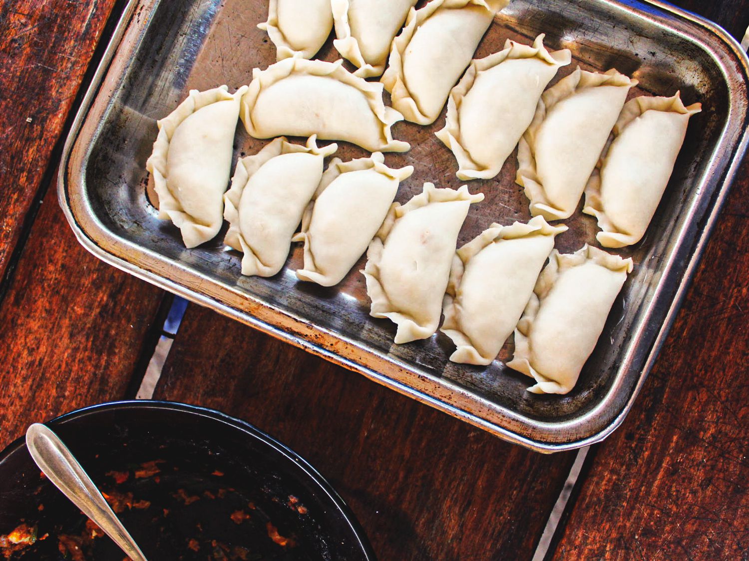 Charqui empanadas ready to be popped into the oven