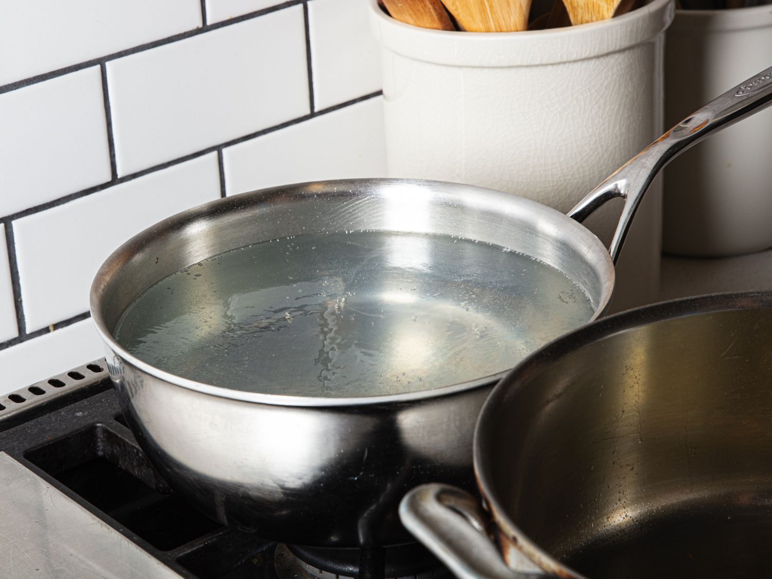 3-quart saucier filled with wate
