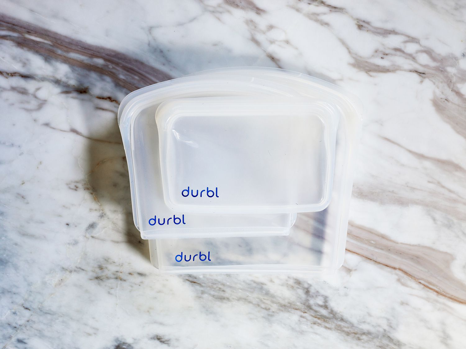 durbl bags on a marble countertop