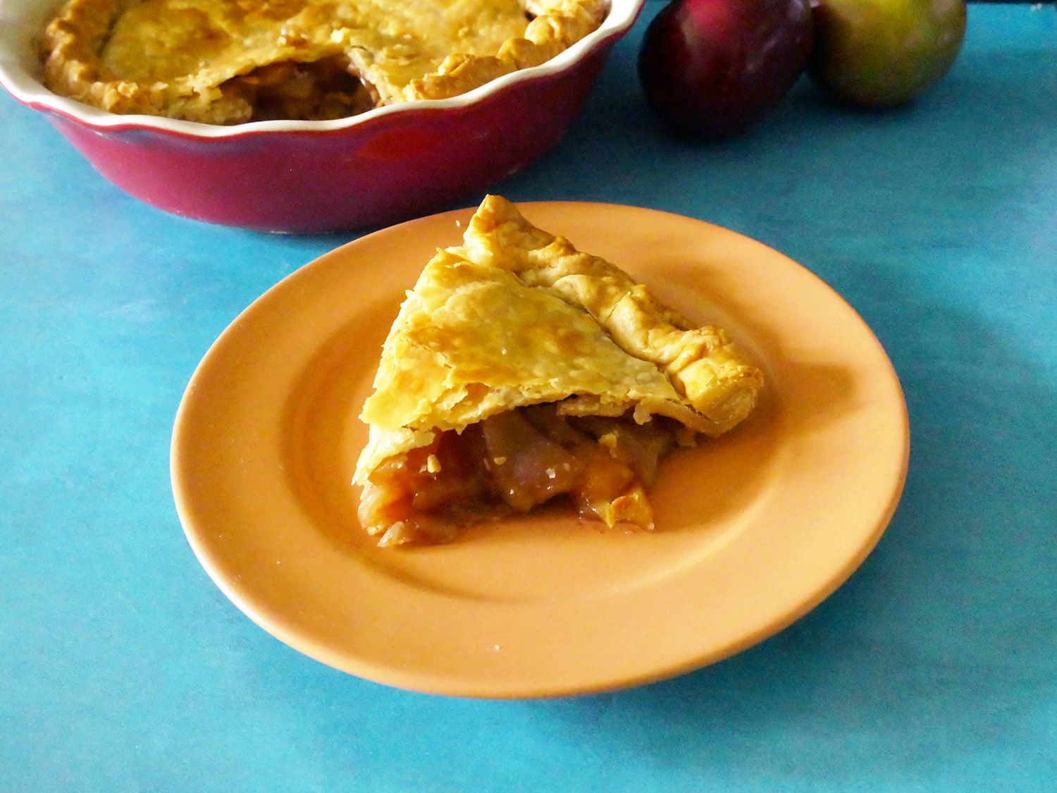 a slice of pie from the Made In pie pan.