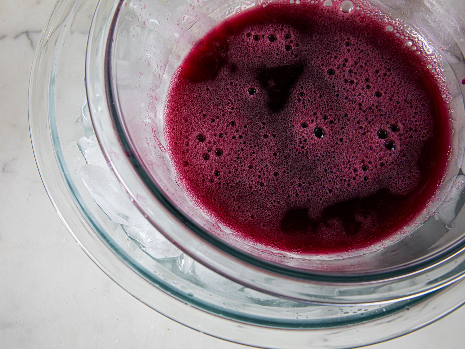 Berry liquid in an ice bath