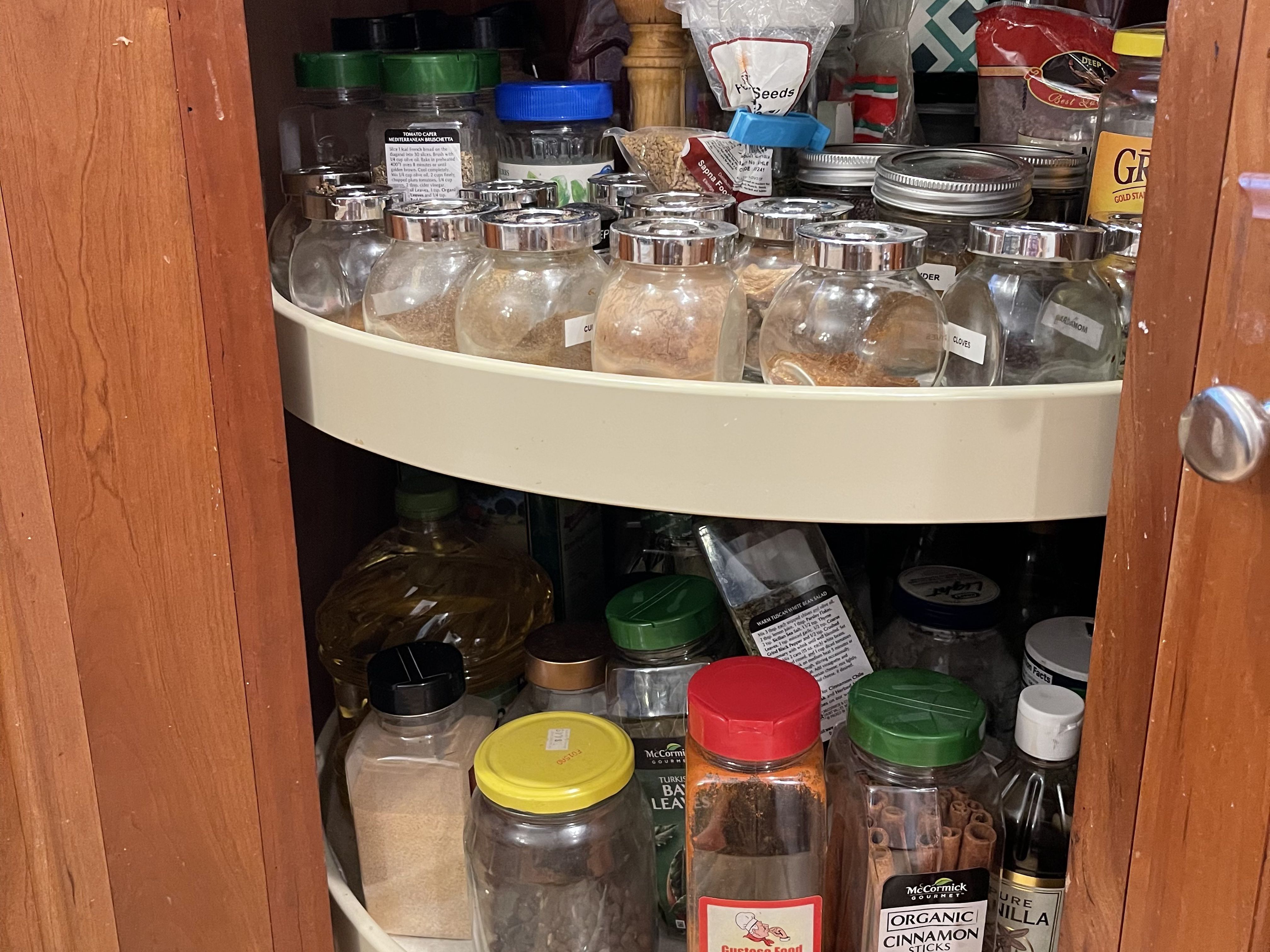 Yasmine Maggio's spice cabinet