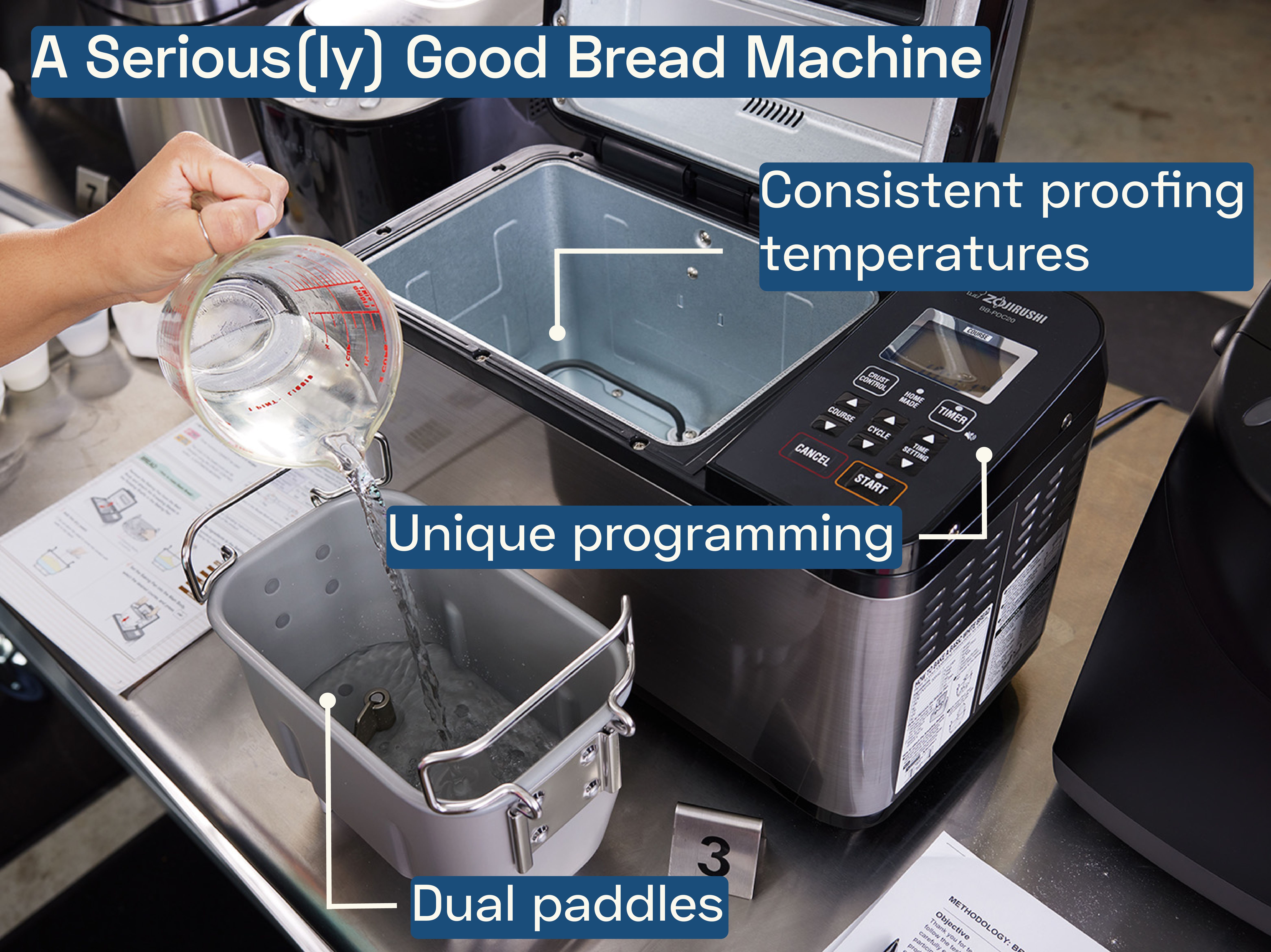 a diagram showing all the best features of a good bread machine
