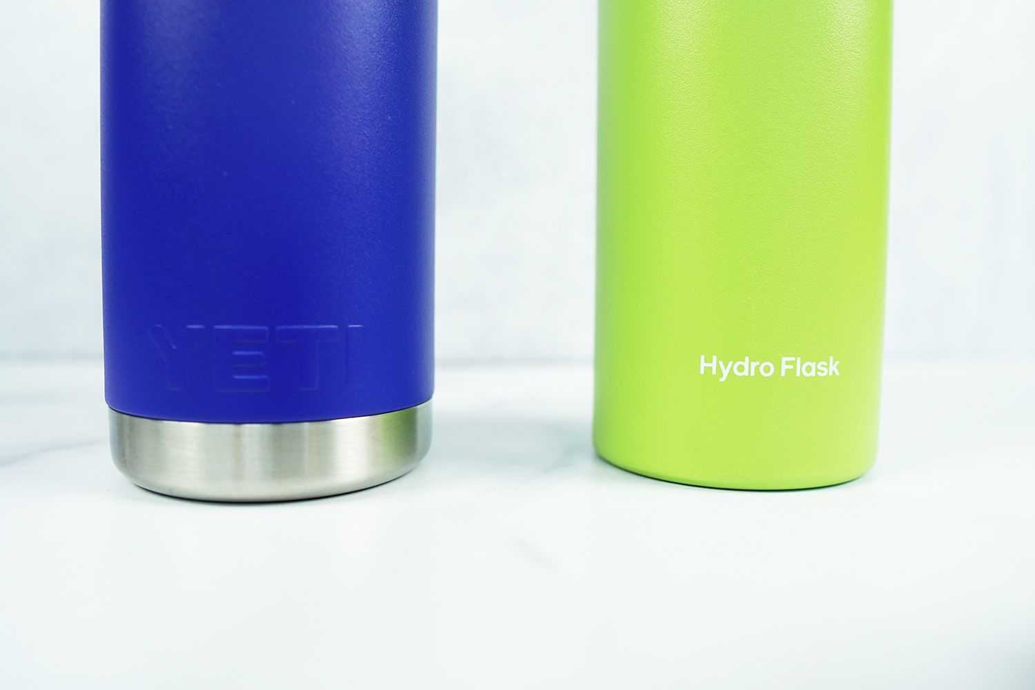 a look at the bases of of the hydro flask and yeti water bottles