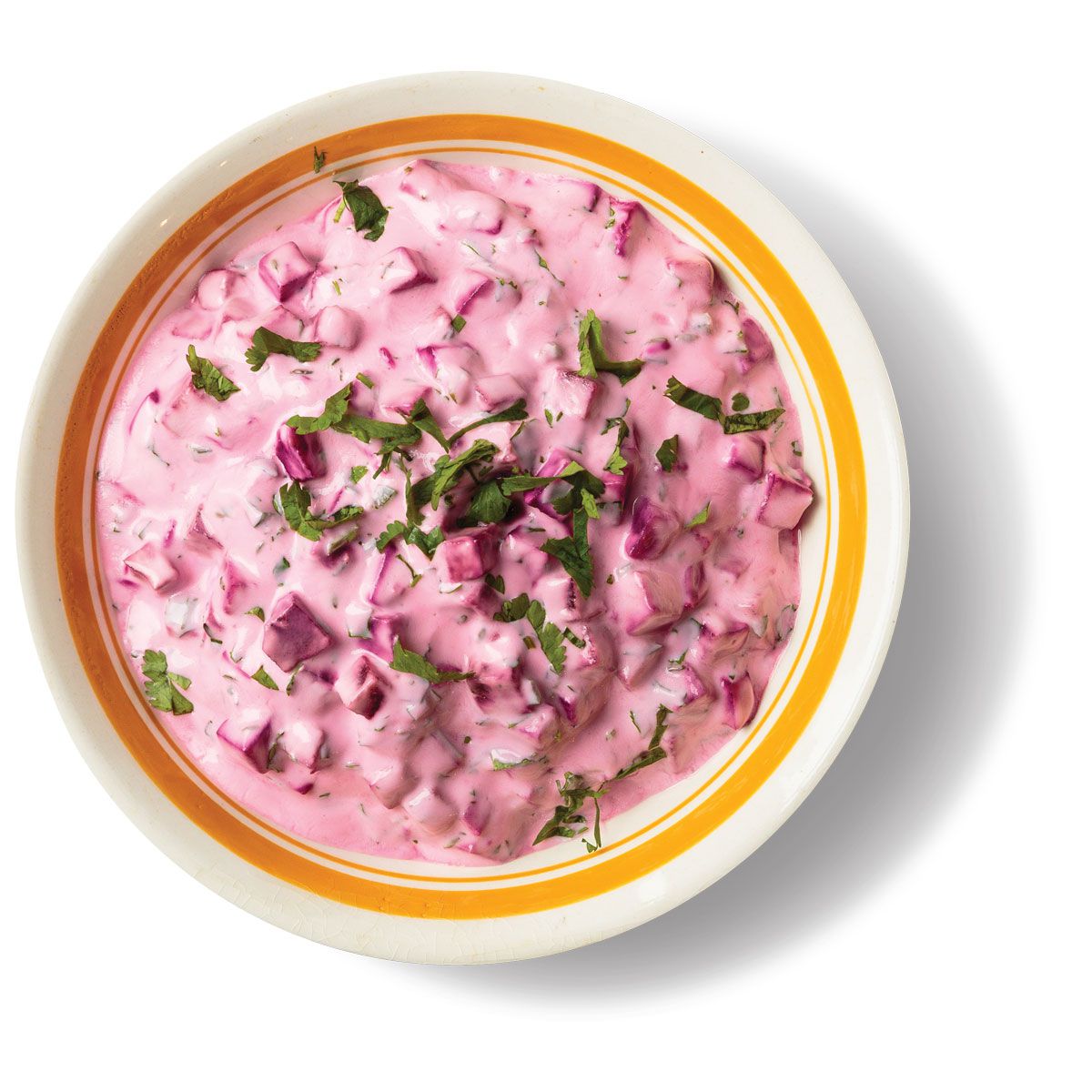 This cooling yogurt mix can be served as relish, dip, salad, or side. Get the recipe for <a href="https://www.saveur.com/article/recipes/beet-raita/">Beet Raita</a>