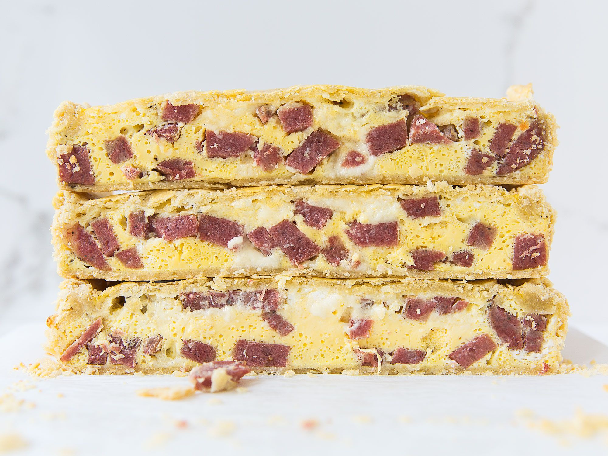 Easter pie, or pizza rustica—this pizza gain recipe loads up on the cured salami and Italian cheese into a dense, eggy filling. Get the recipe for <a href="https://www.saveur.com/pizza-gain-italian-easter-pie-recipe/">Italian Easter Pie (Pizza Gain, a.k.a. Pizza Rustica)</a>